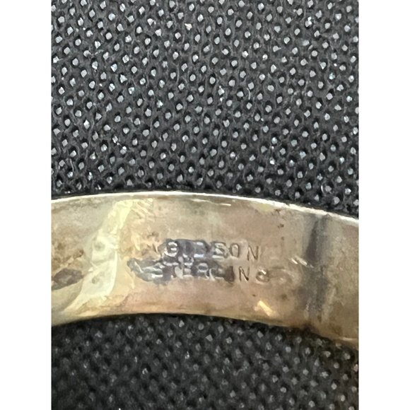 VINTAGE GIDEON STERLING SILVER MID CENTURY MODERNIST TWO TONE CUFF BRACELET - Picture 4 of 7